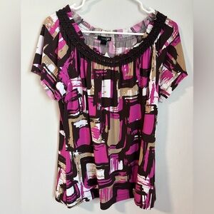 Multicolor Geometric Square East 5th Top